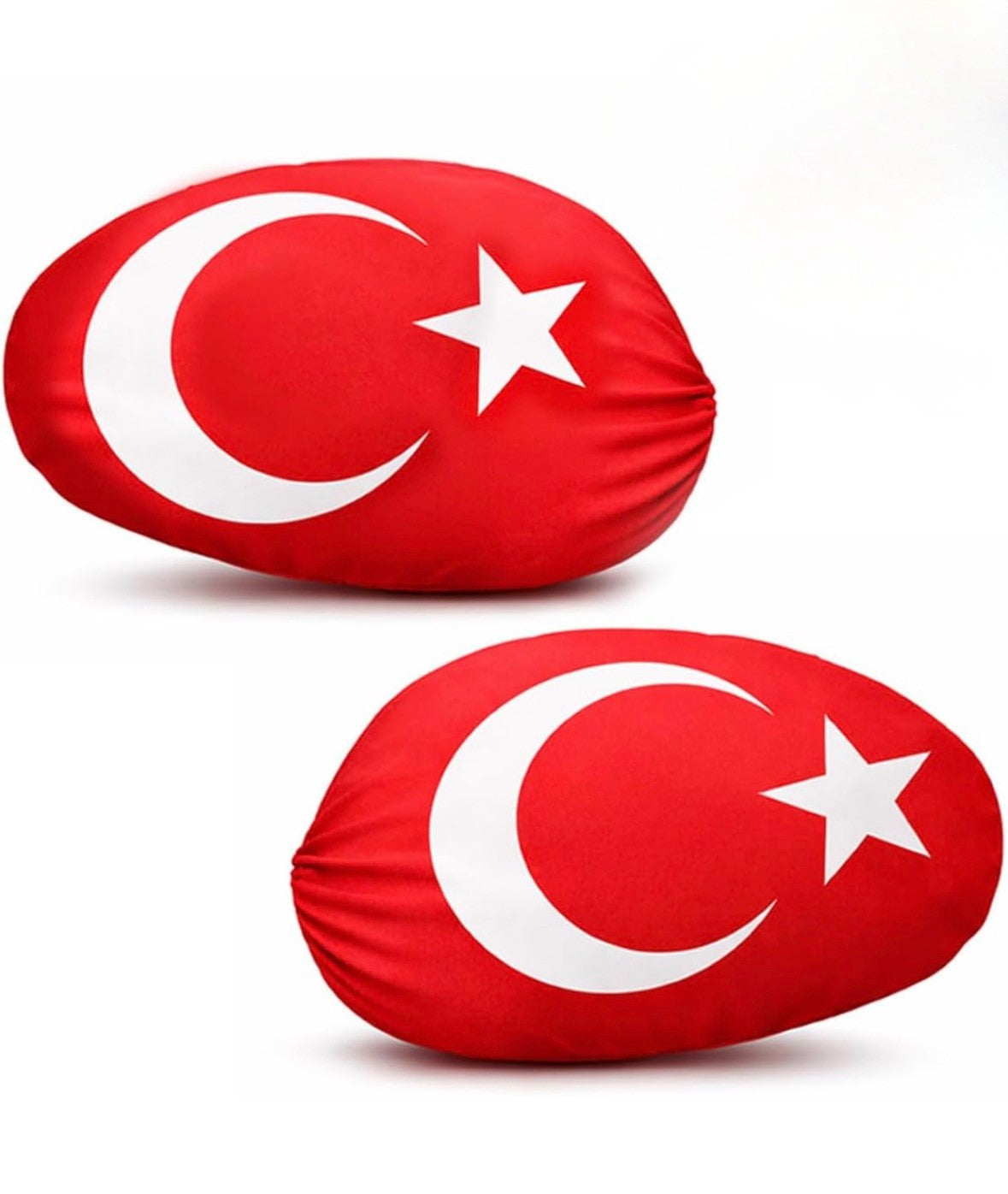 Spiegelüberzüge Türkei rot mit Halbmond und Stern im 2er-Set