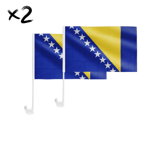 Autoflagge Bosnien im 2er-Set mit Fensterhalter