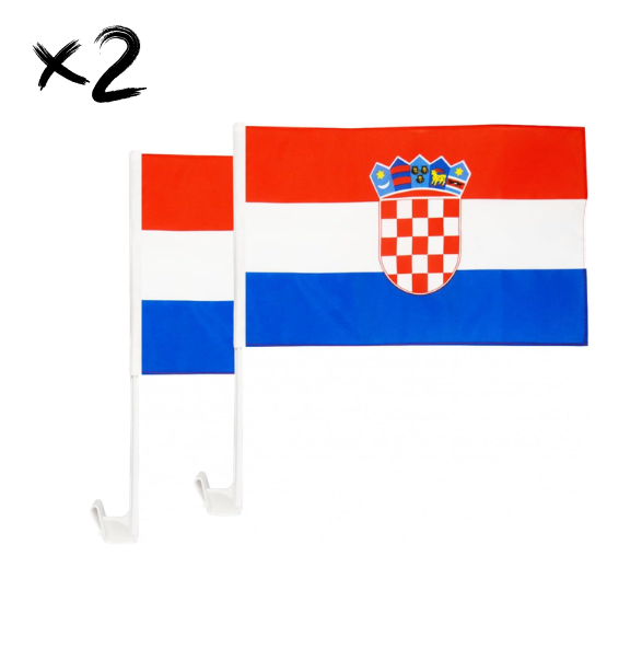 Autoflagge Kroatien im 2er-Set mit Fensterhalter