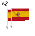 Autoflagge Spanien im 2er-Set mit Fensterhalter