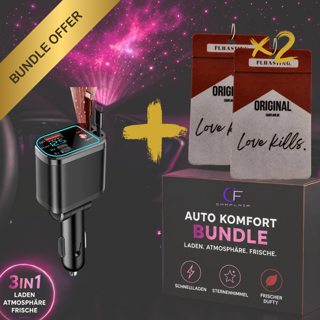 Ladegerät-Bundle mit 2 Love Kills Duftbäumen